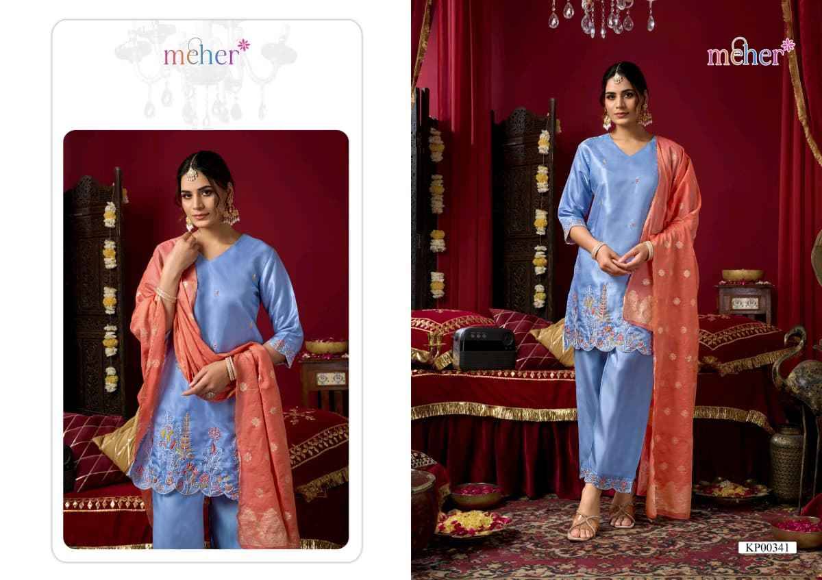 SITARA By Meher 341 To 346 Series Beautiful Festive Suits Colorful Stylish Fancy Ethnic Wear Roman Embroidery Dresses At Wholesale Price